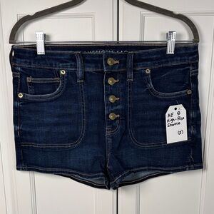 American Eagle High-Rise Shortie Denim Shorts